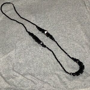 Black Long Beaded necklace